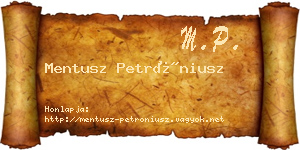 Mentusz Petróniusz névjegykártya